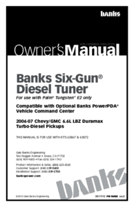 a Ver el documento Banks-power Chevy_GMC Trucks: Duramax LLY-LBZ (Diesel ’06 - 07 Manual de usuario