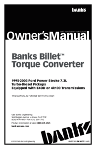 a Ver el documento Banks-power Ford Trucks: (Diesel ’99 - 03 7.3L Power Stroke) P Manual de usuario